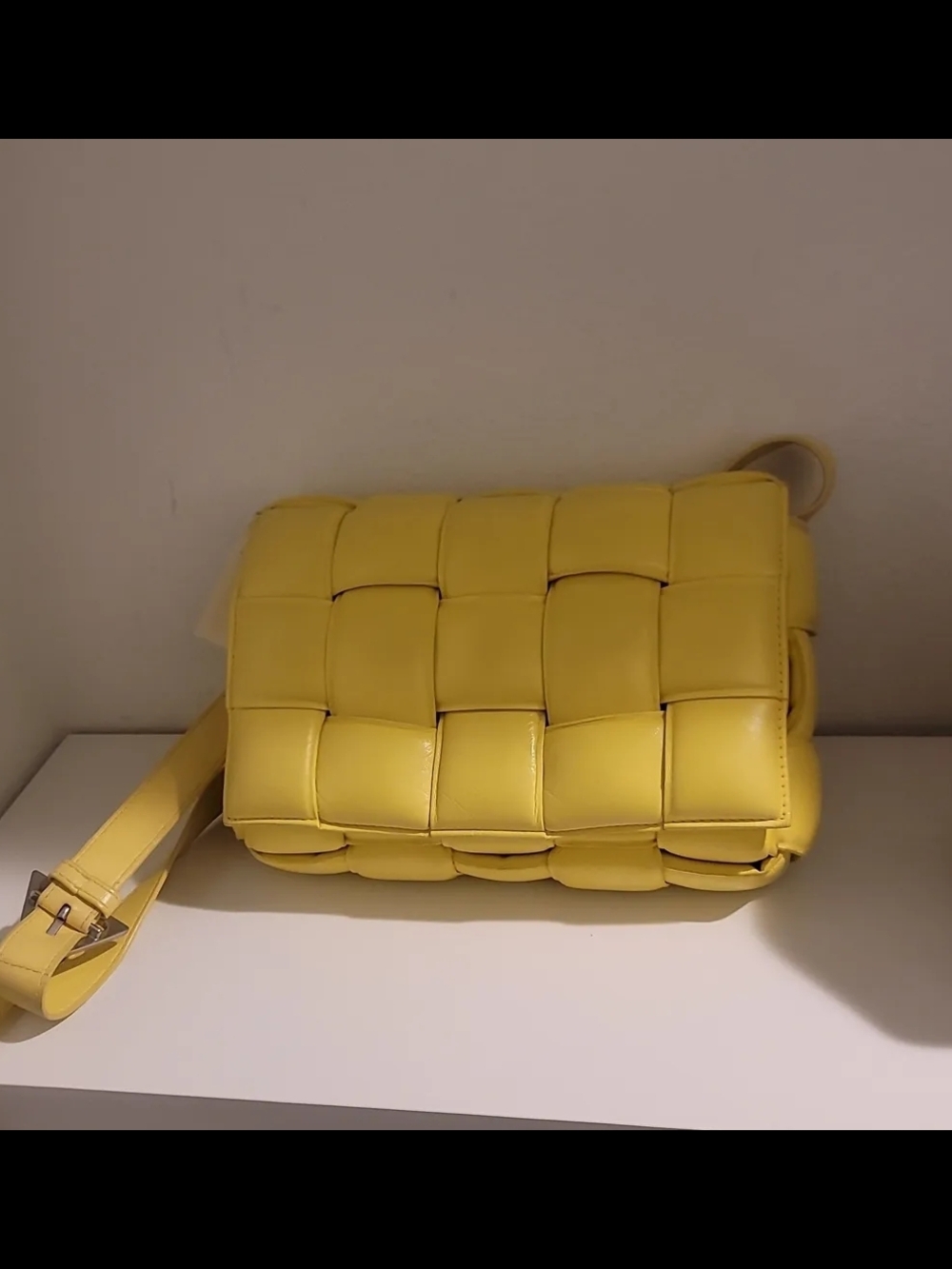 Bottega Veneta Cassette Yellow Woven Crossbody Bag - COA Dust Bag
